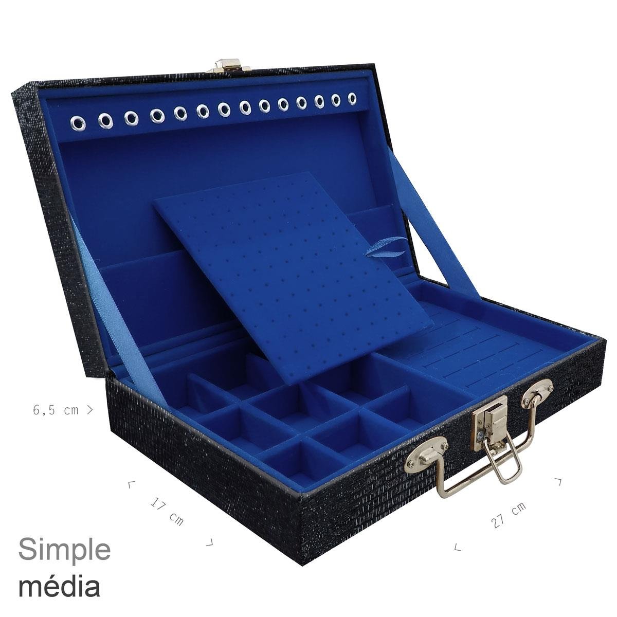 Maleta Simples Média Jacaré Preto - Sob Encomenda