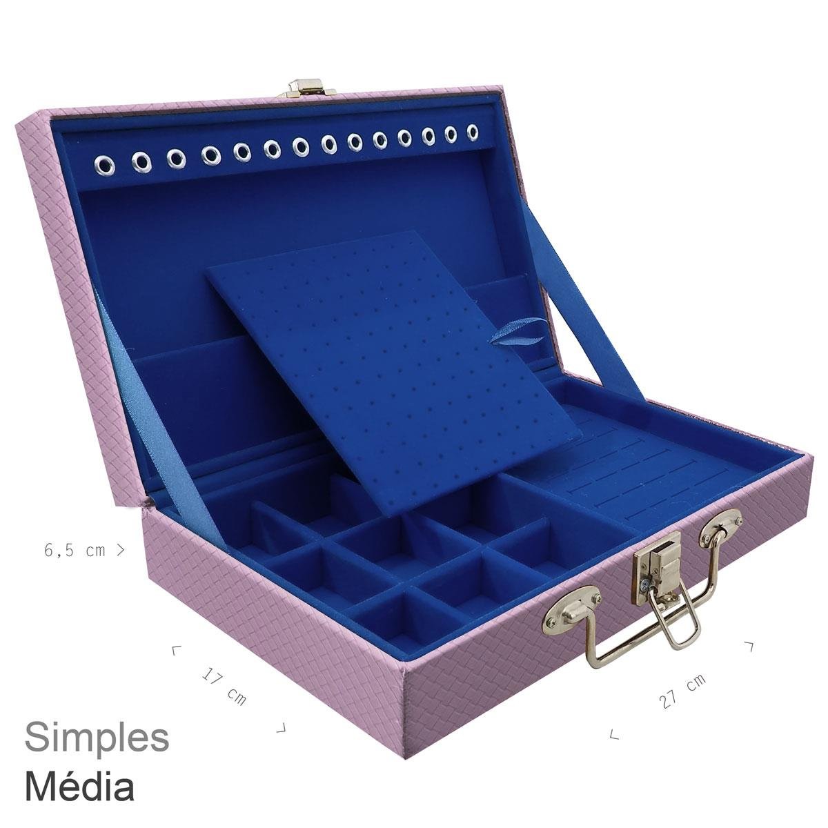 Maleta Simples Média Ladrilhado Lilás - Sob Encomenda