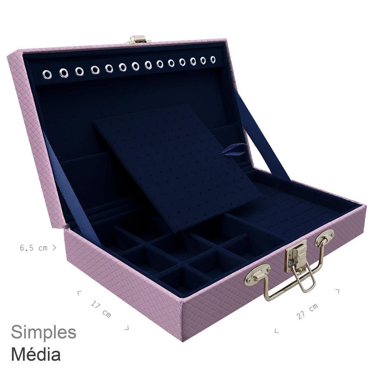 Maleta Simples Média Ladrilhado Lilás - Sob Encomenda