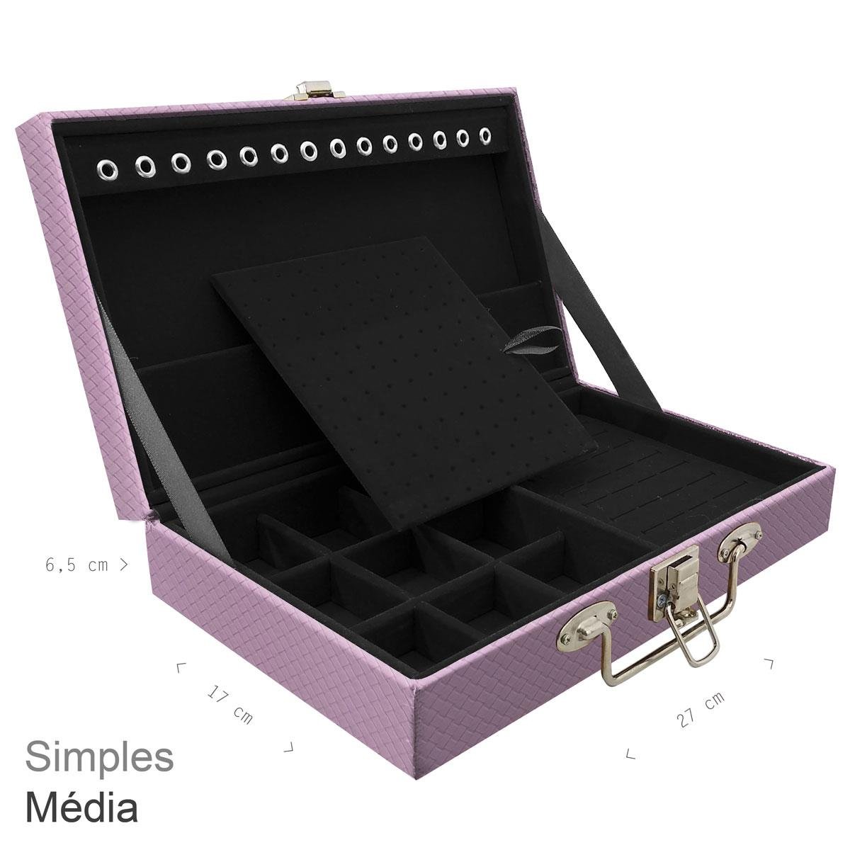 Maleta Simples Média Ladrilhado Lilás - Sob Encomenda