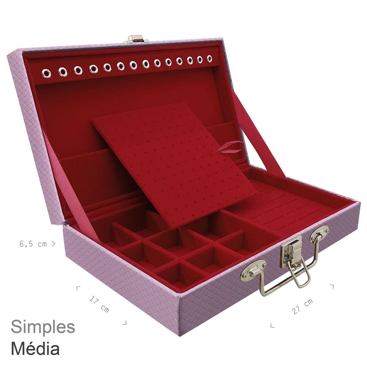 Maleta Simples Média Ladrilhado Lilás - Sob Encomenda