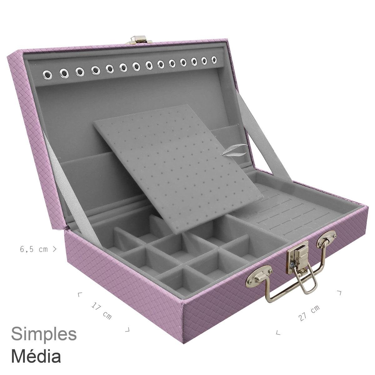 Maleta Simples Média Ladrilhado Lilás - Sob Encomenda