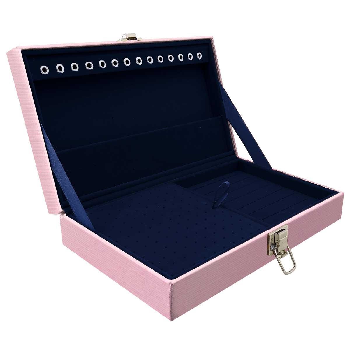 Maleta Porta-Joias Simples Média Milão Rosa