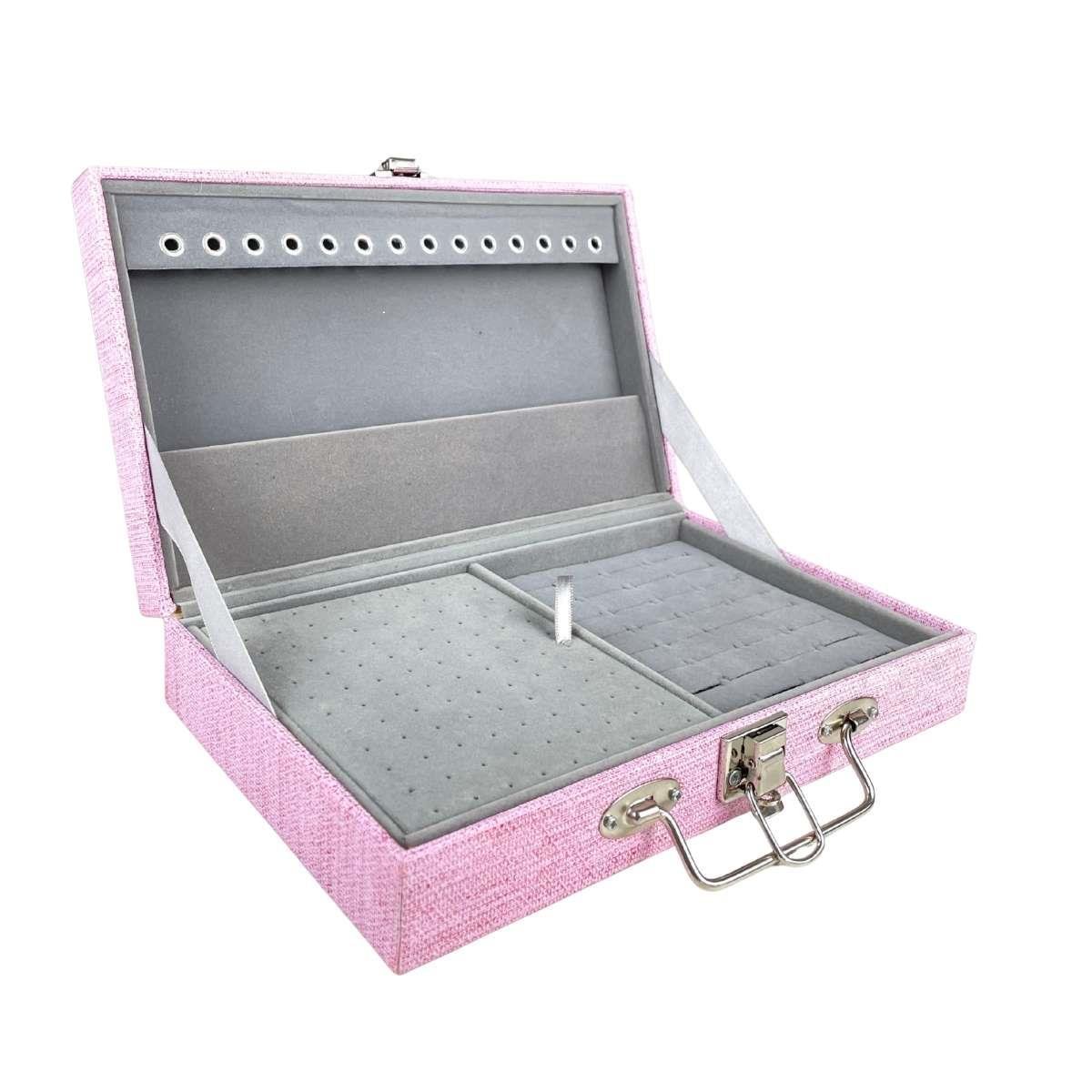 Maleta Porta-Joias Simples Média Milão Rosa