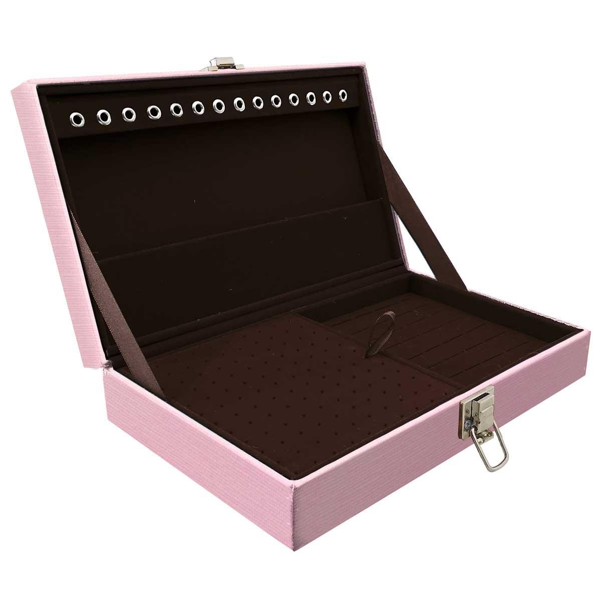 Maleta Porta-Joias Simples Média Milão Rosa