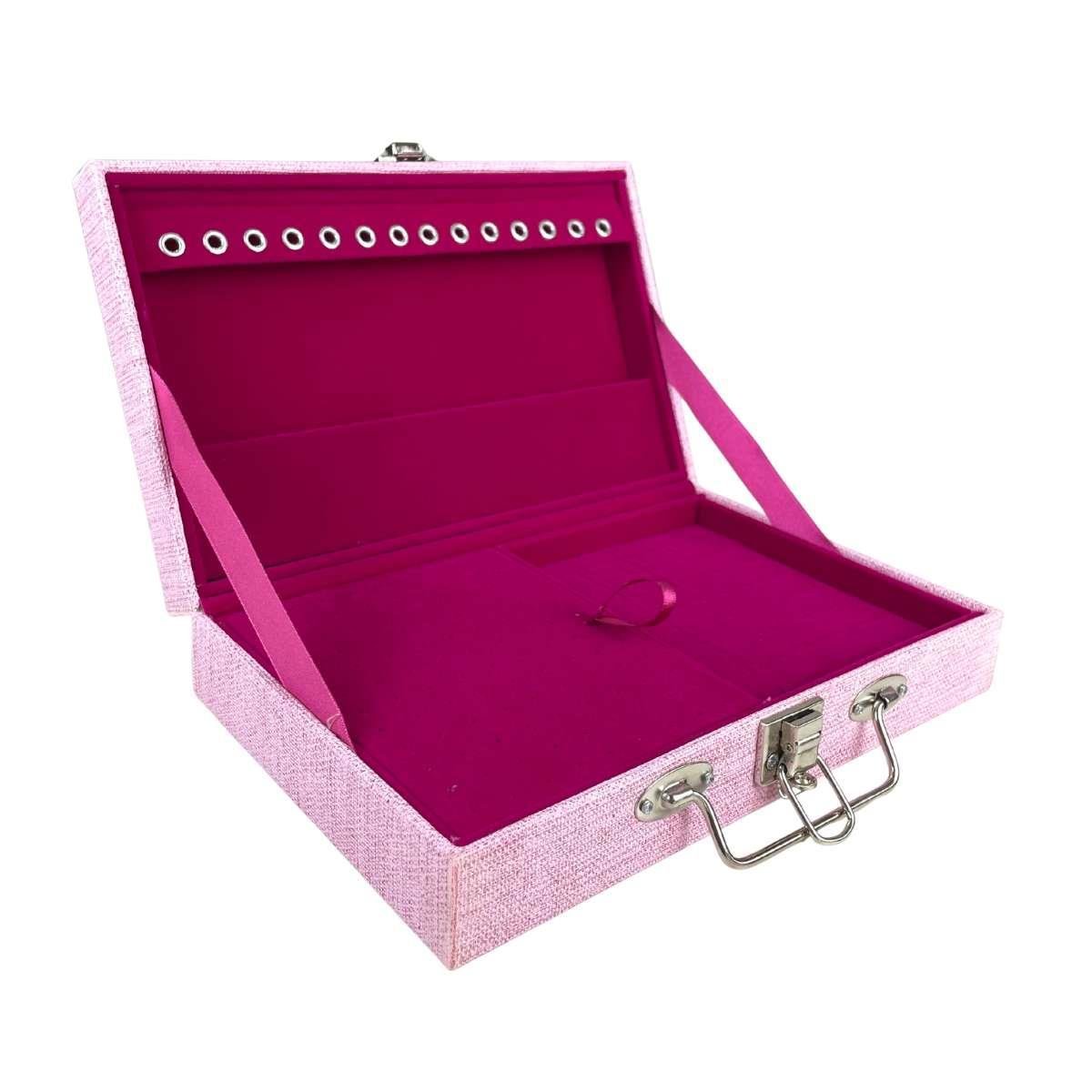 Maleta Porta-Joias Simples Média Milão Rosa