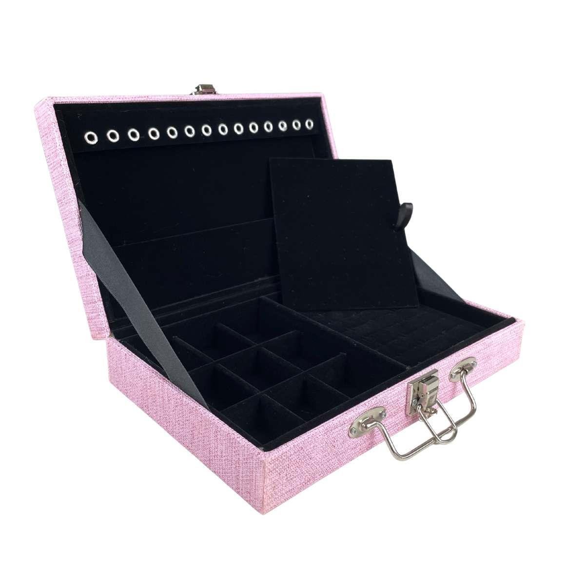 Maleta Porta-Joias Simples Média Milão Rosa