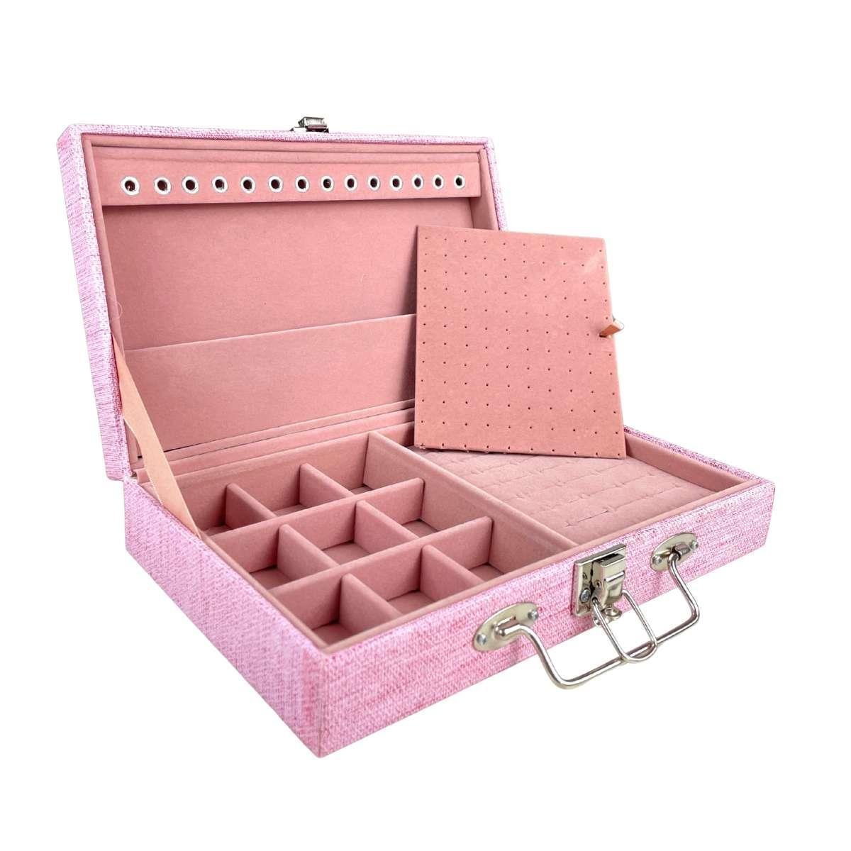 Maleta Porta-Joias Simples Média Milão Rosa