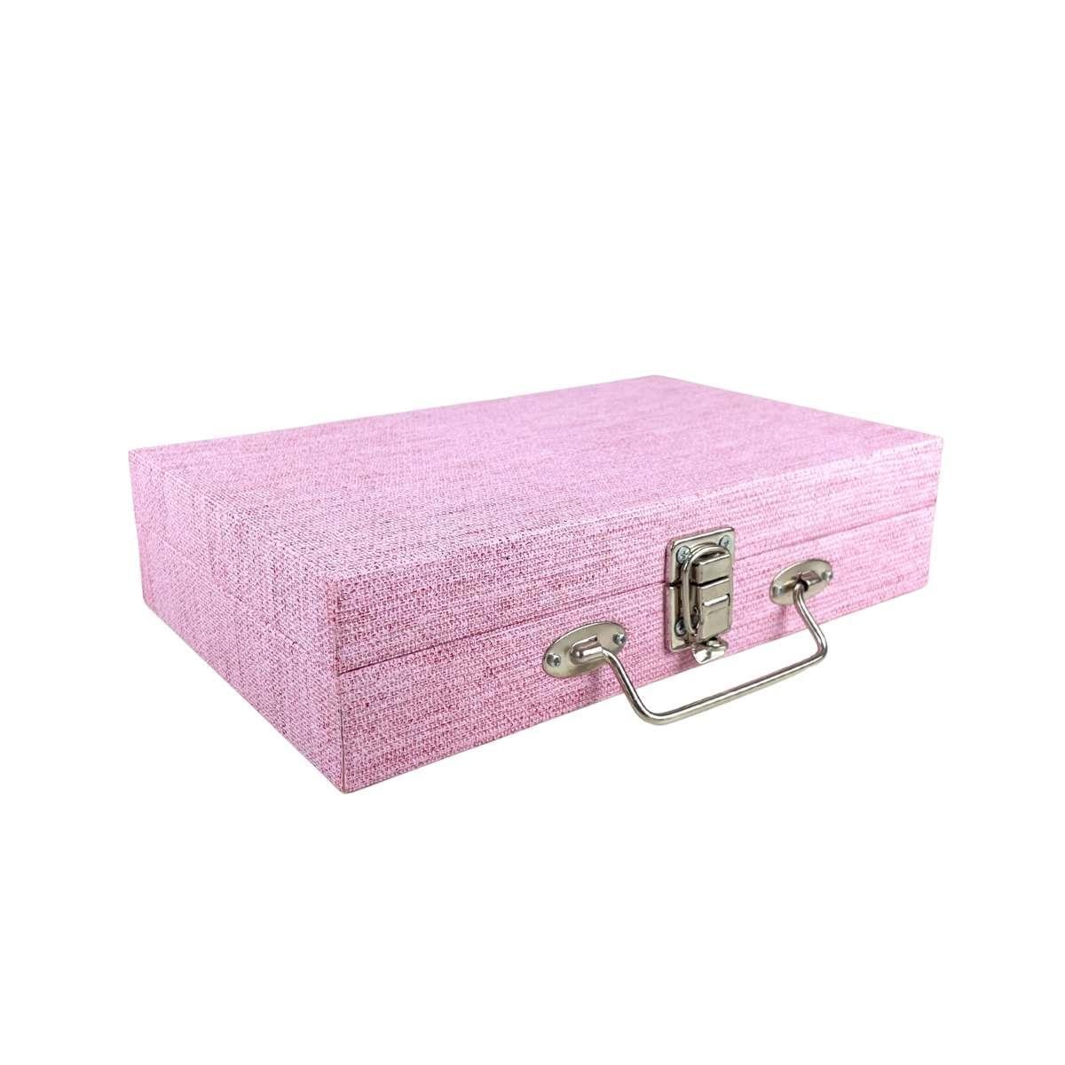 Maleta Porta-Joias Simples Média Milão Rosa