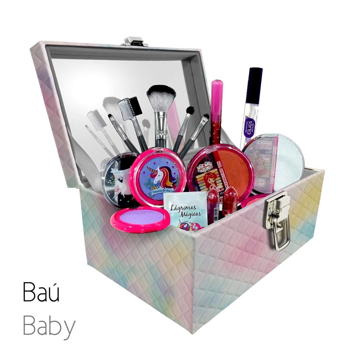 Maleta Porta Jóais Baú Baby Acolchoado Vazia e Com Espelho Grande Dijon Tie Dye