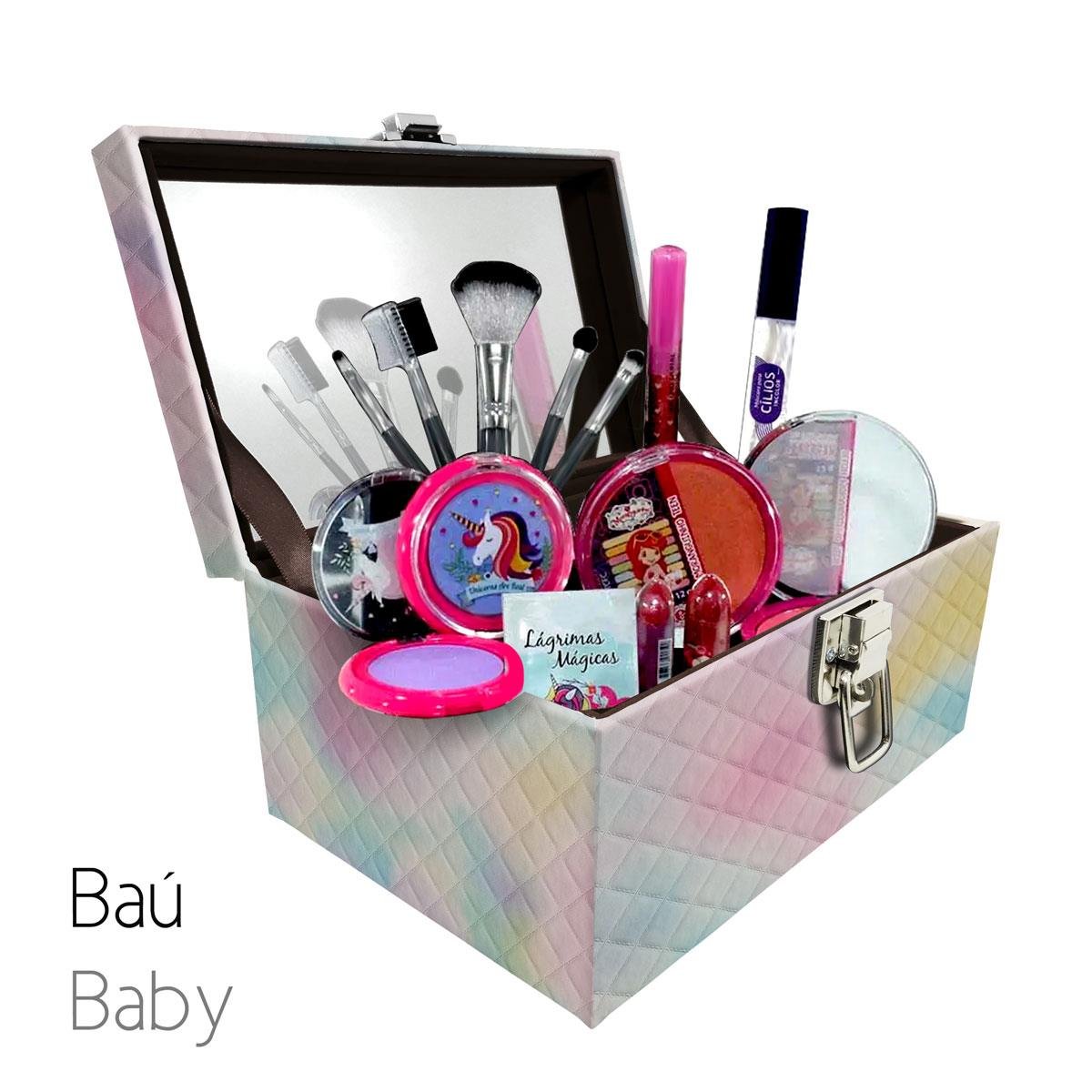 Maleta Porta Jóais Baú Baby Acolchoado Vazia e Com Espelho Grande Dijon Tie Dye