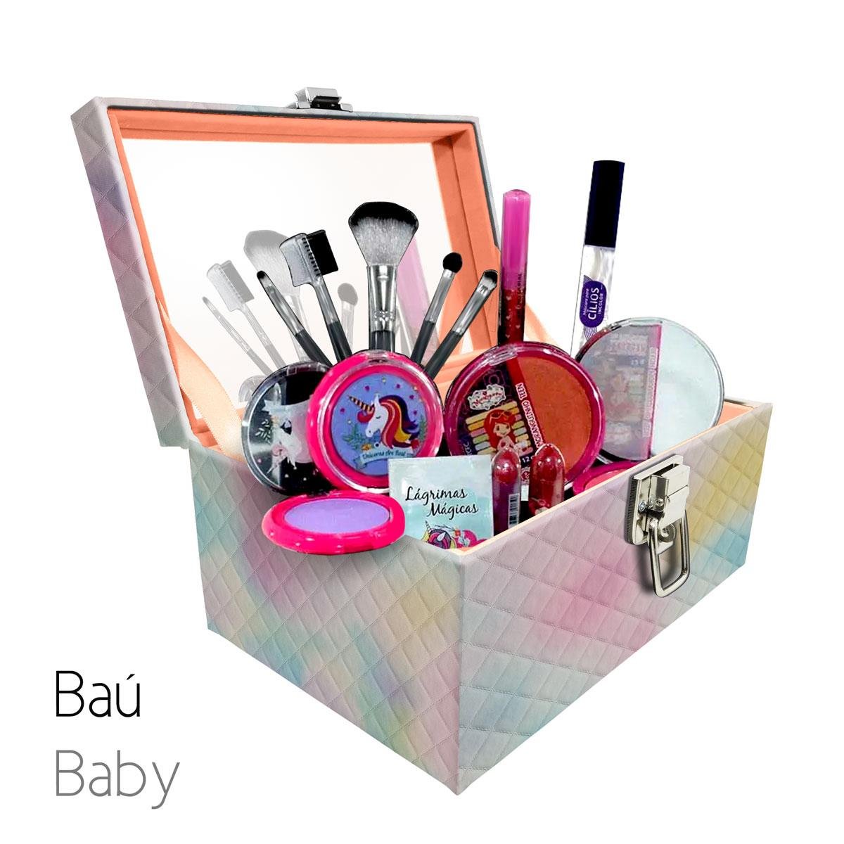 Maleta Porta Jóais Baú Baby Acolchoado Vazia e Com Espelho Grande Dijon Tie Dye