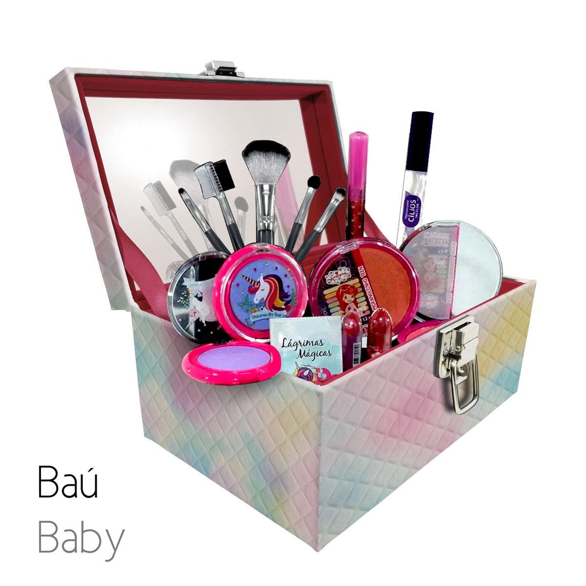 Maleta Porta Jóais Baú Baby Acolchoado Vazia e Com Espelho Grande Dijon Tie Dye