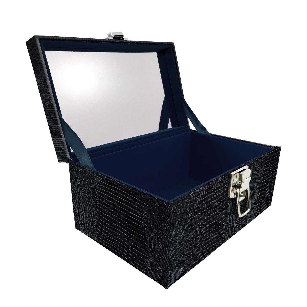 Maleta Tipo Baú Baby Acolchoado Vazia e Com Espelho Grande Jacaré - Sob Encomenda