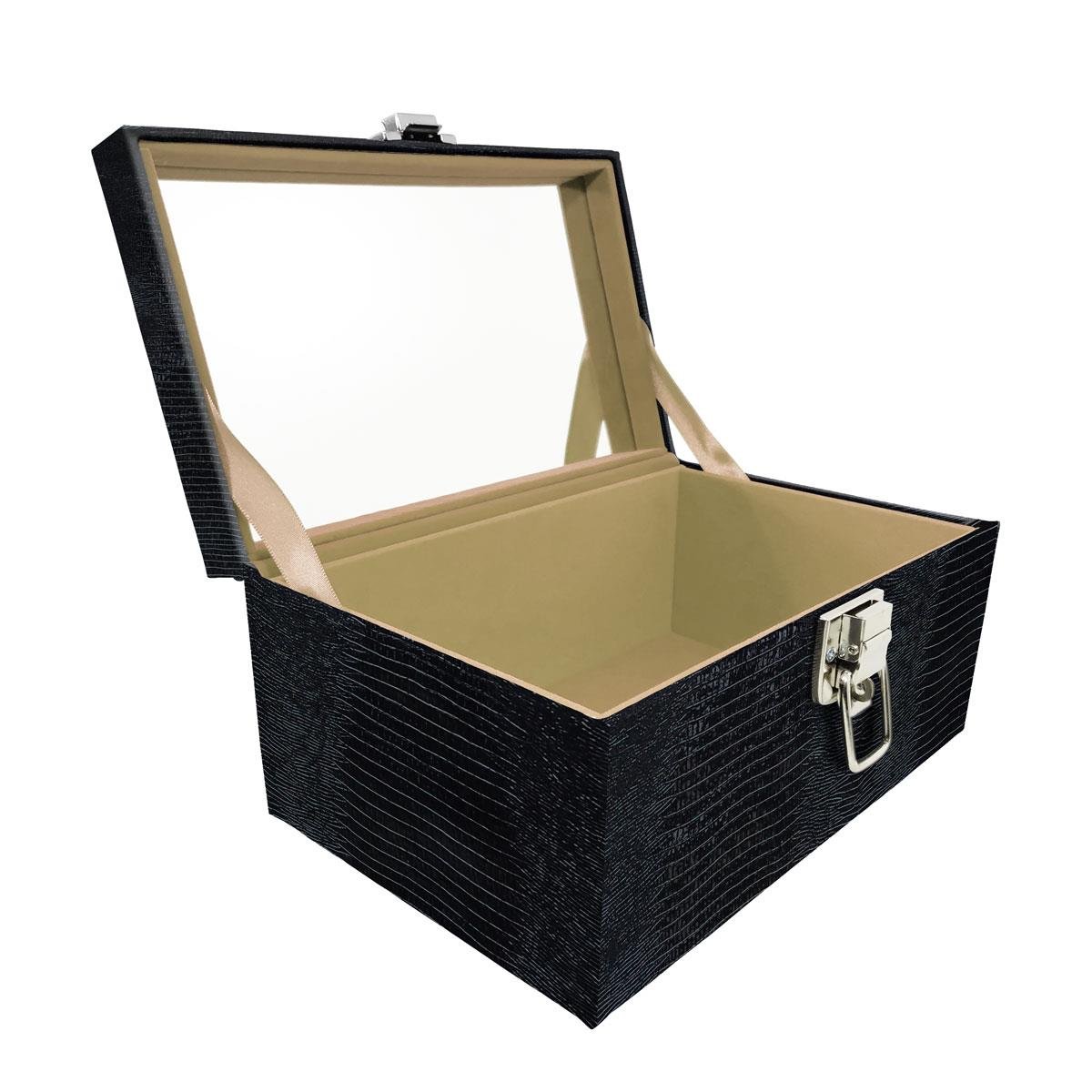 Maleta Tipo Baú Baby Acolchoado Vazia e Com Espelho Grande Jacaré - Sob Encomenda