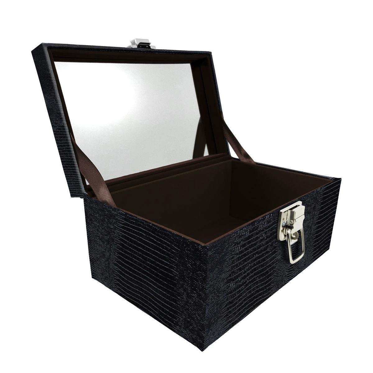 Maleta Tipo Baú Baby Acolchoado Vazia e Com Espelho Grande Jacaré - Sob Encomenda