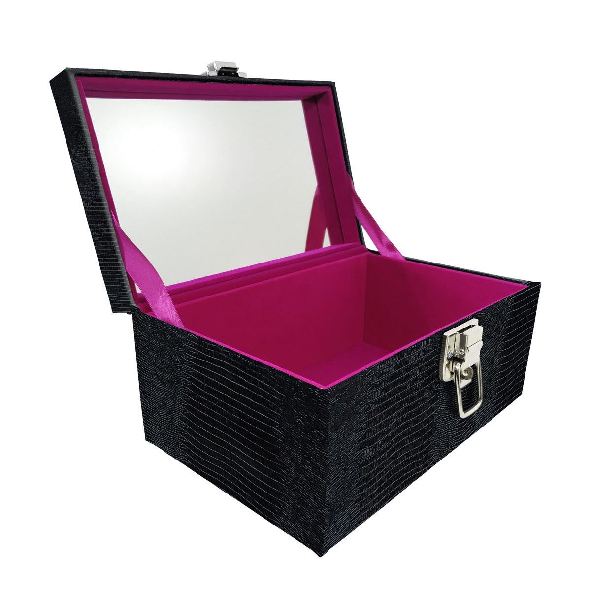 Maleta Tipo Baú Baby Acolchoado Vazia e Com Espelho Grande Jacaré - Sob Encomenda