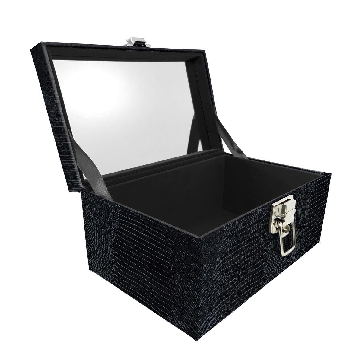 Maleta Tipo Baú Baby Acolchoado Vazia e Com Espelho Grande Jacaré - Sob Encomenda