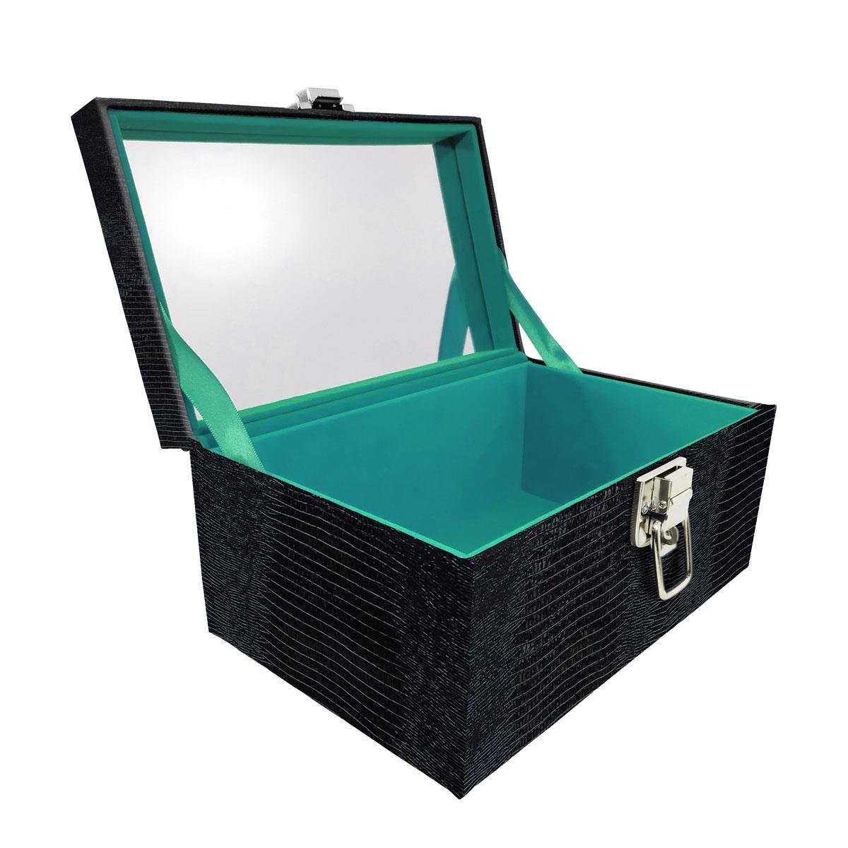 Maleta Tipo Baú Baby Acolchoado Vazia e Com Espelho Grande Jacaré - Sob Encomenda