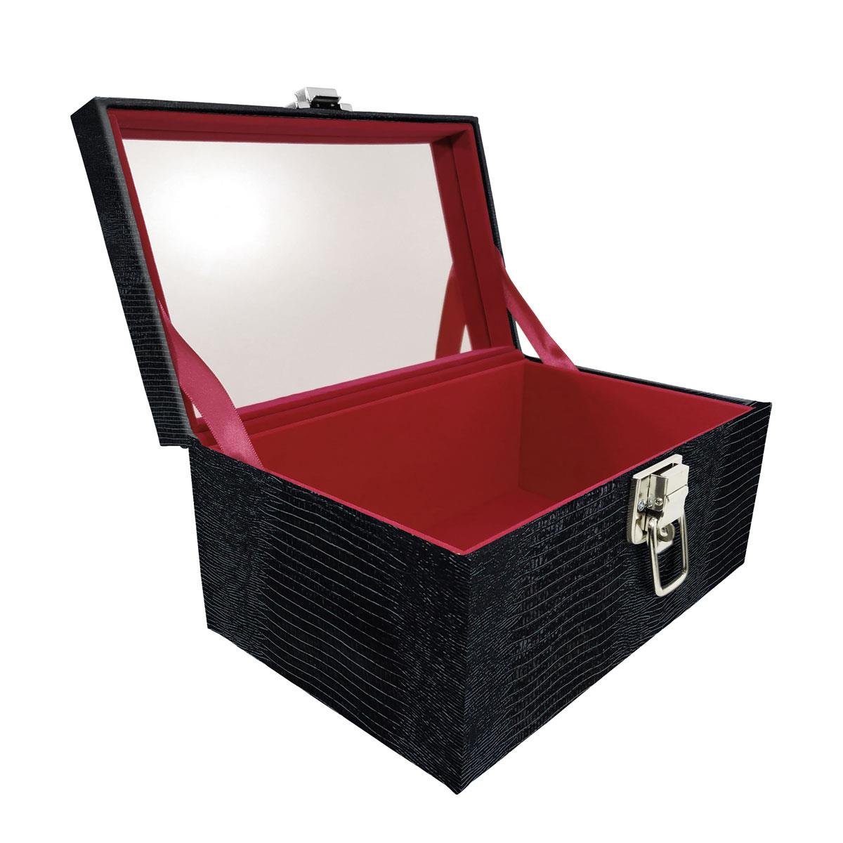 Maleta Tipo Baú Baby Acolchoado Vazia e Com Espelho Grande Jacaré - Sob Encomenda