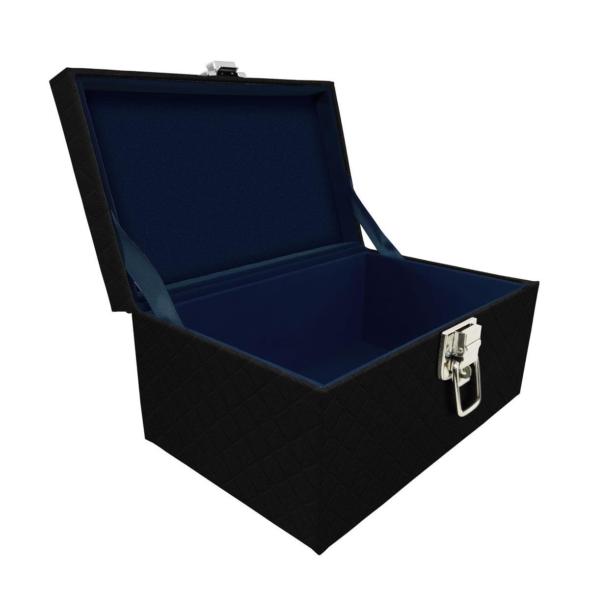 Maleta Tipo Baú Baby Acolchoado Vazio Dijon Preto - Sob Encomenda