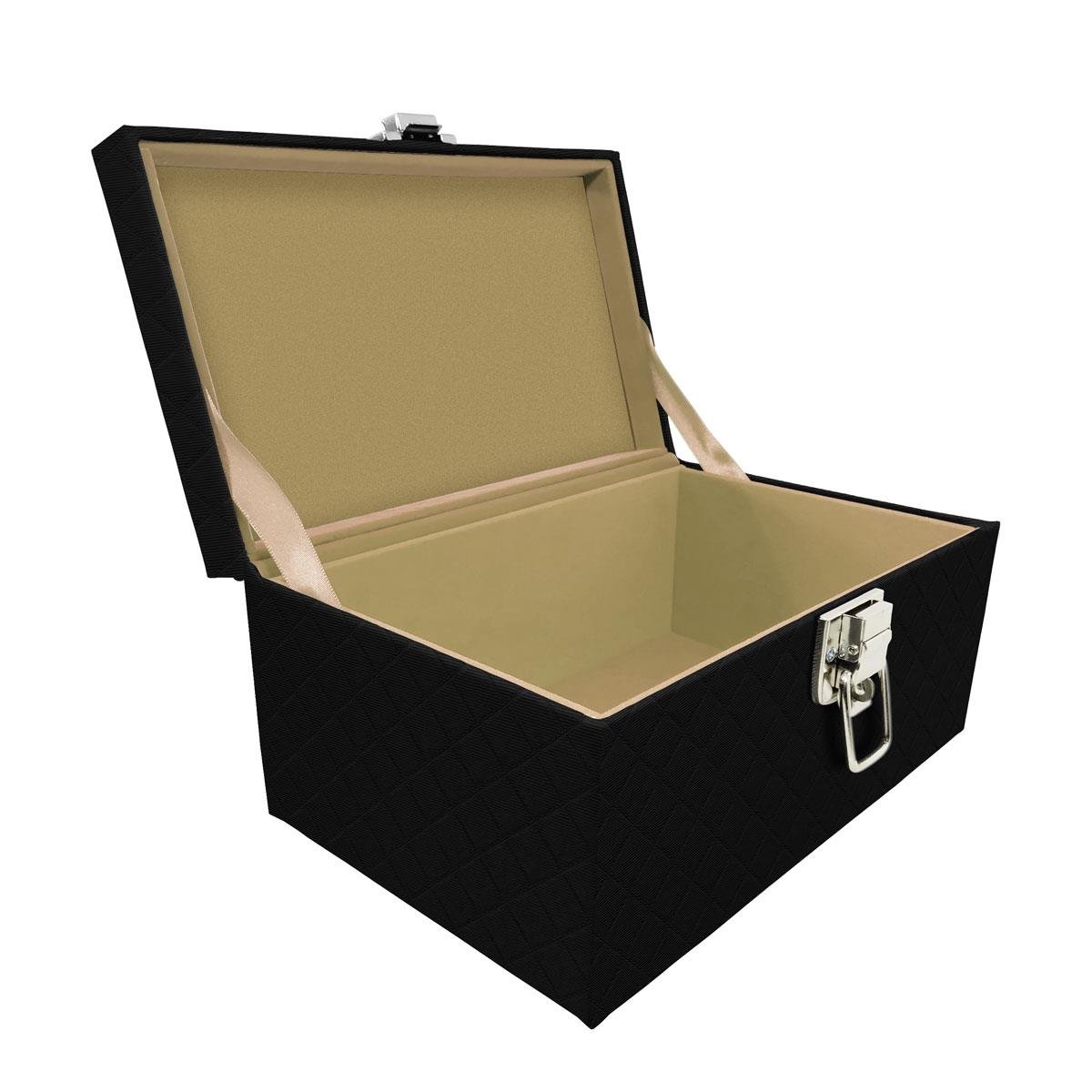 Maleta Tipo Baú Baby Acolchoado Vazio Dijon Preto - Sob Encomenda