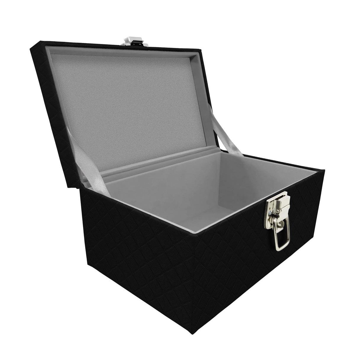 Maleta Tipo Baú Baby Acolchoado Vazio Dijon Preto - Sob Encomenda