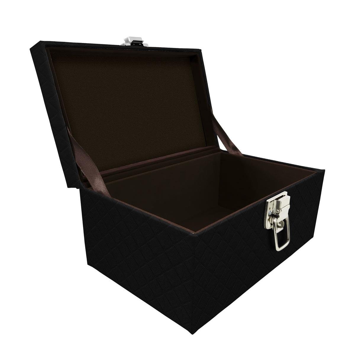 Maleta Tipo Baú Baby Acolchoado Vazio Dijon Preto - Sob Encomenda