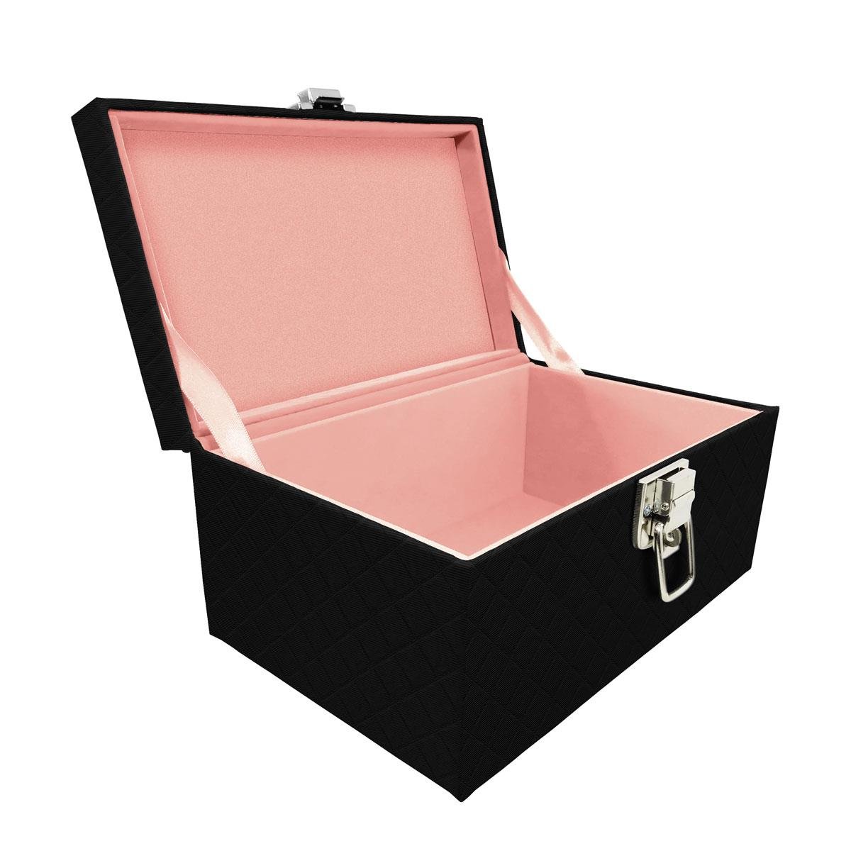 Maleta Tipo Baú Baby Acolchoado Vazio Dijon Preto - Sob Encomenda