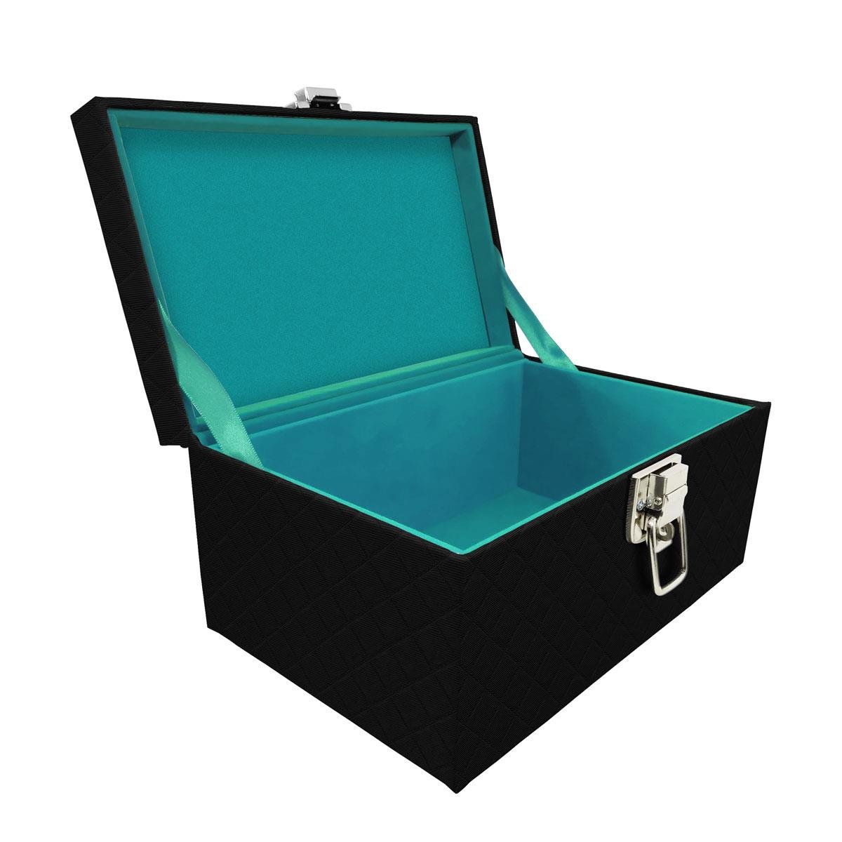 Maleta Tipo Baú Baby Acolchoado Vazio Dijon Preto - Sob Encomenda