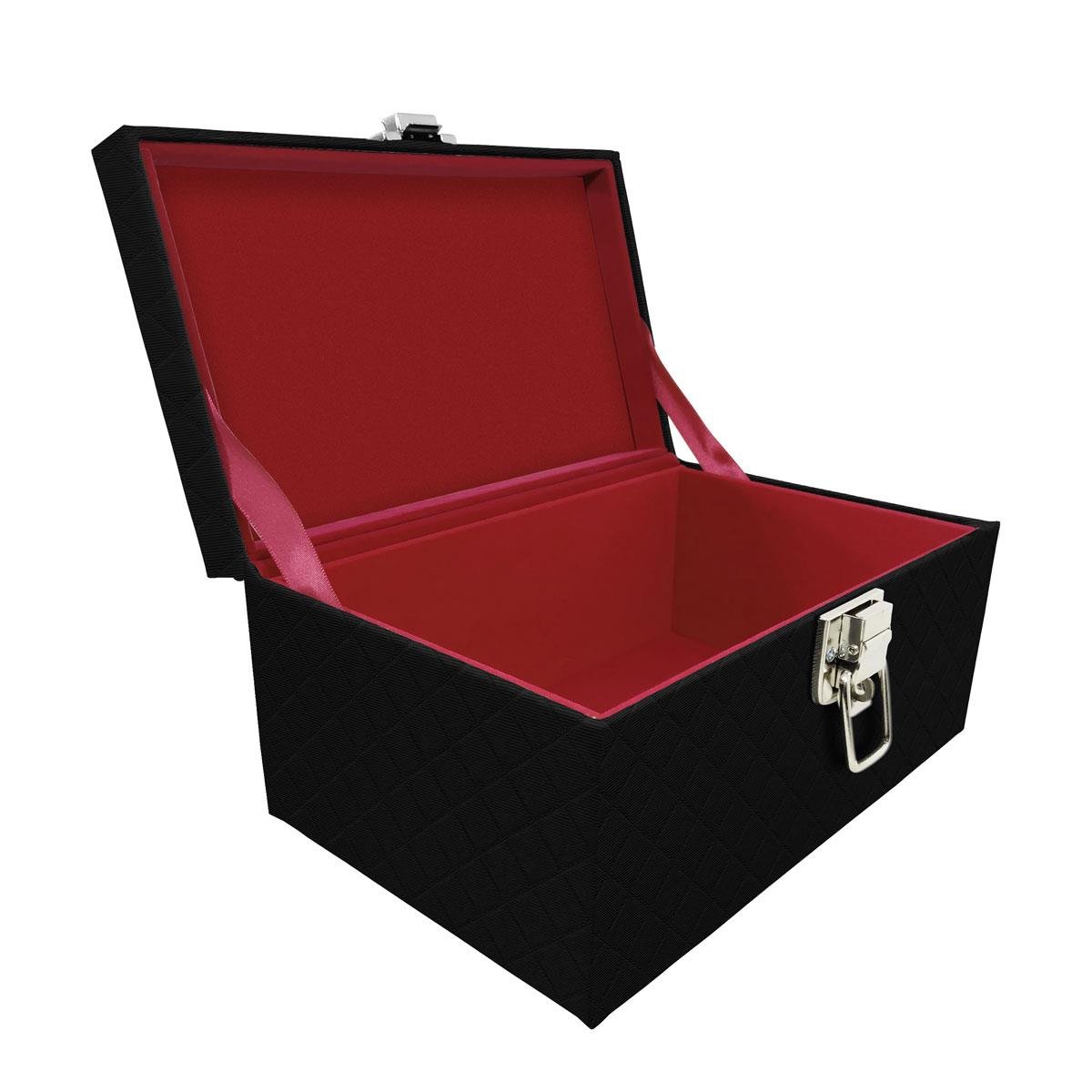 Maleta Tipo Baú Baby Acolchoado Vazio Dijon Preto - Sob Encomenda