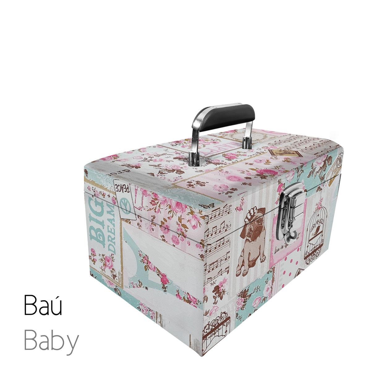 Maleta Tipo Baú Baby Acolchoado Vazio Happy Day - Sob Encomenda