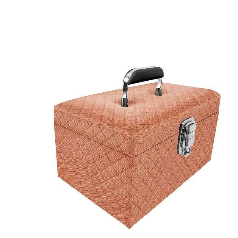 Maleta Tipo Baú Baby Vazio e Acolchoado Dijon Cobre Metalizado - Sob Encomenda