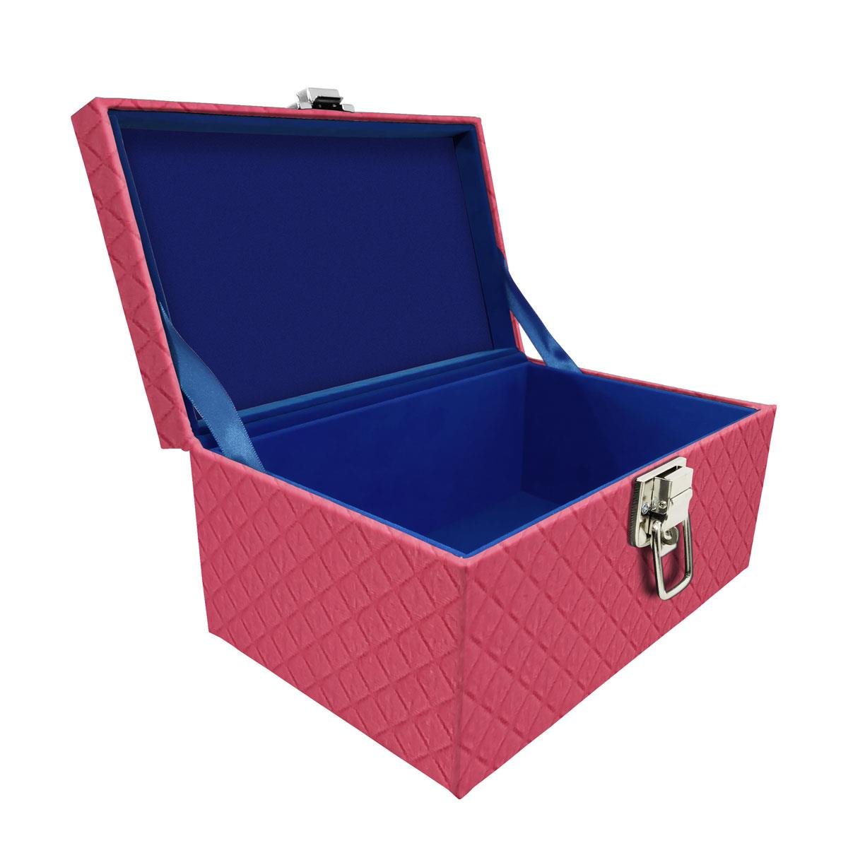 Maleta Tipo Baú Baby Vazio e Acolchoado Dijon Pink - Sob Encomenda