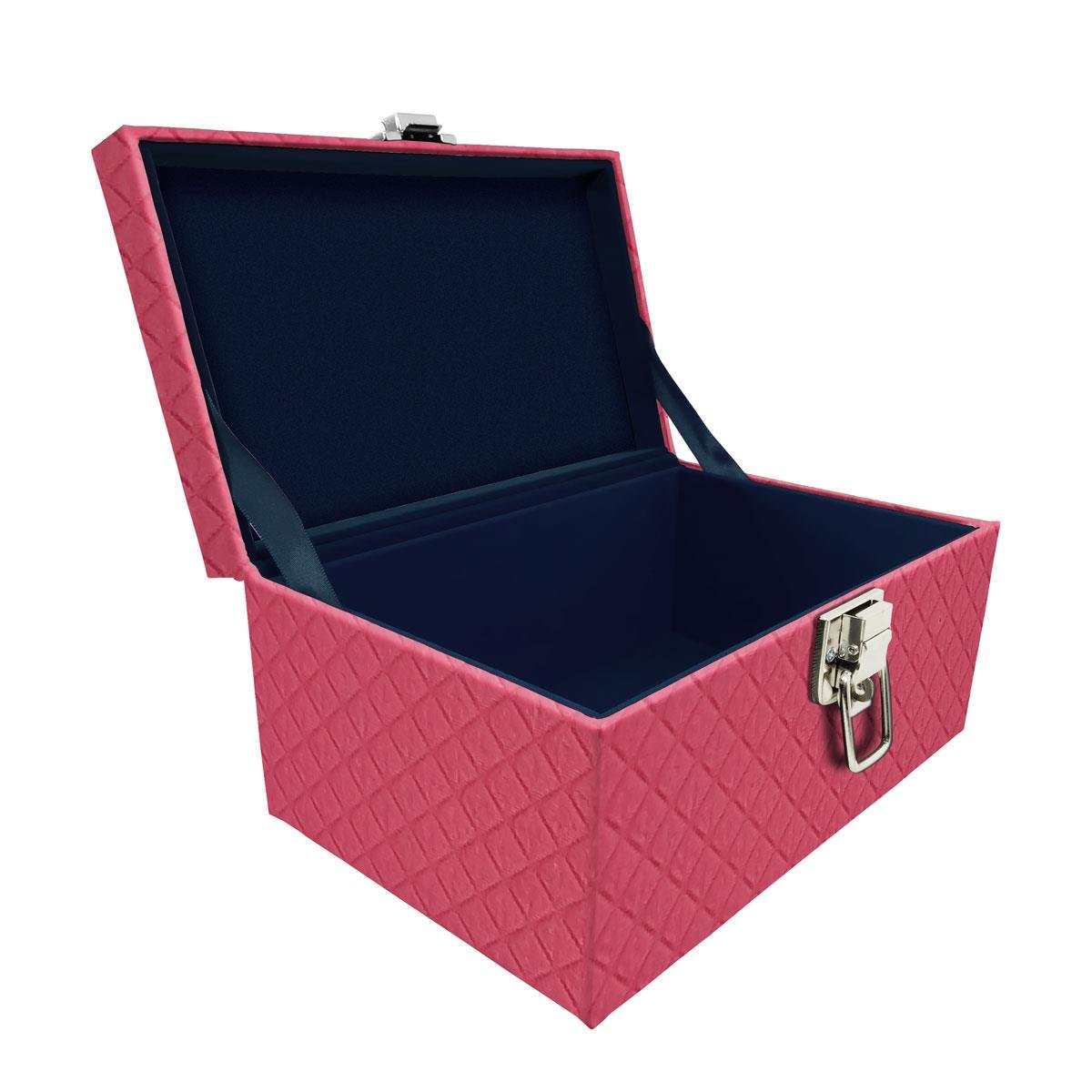 Maleta Tipo Baú Baby Vazio e Acolchoado Dijon Pink - Sob Encomenda