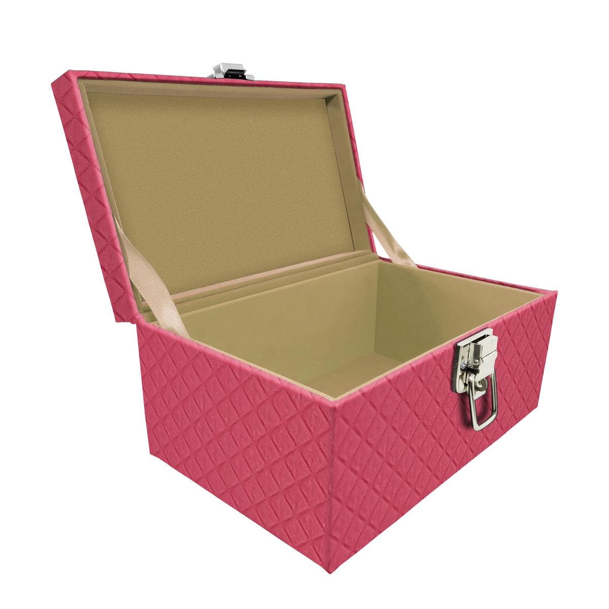 Maleta Tipo Baú Baby Vazio e Acolchoado Dijon Pink - Sob Encomenda