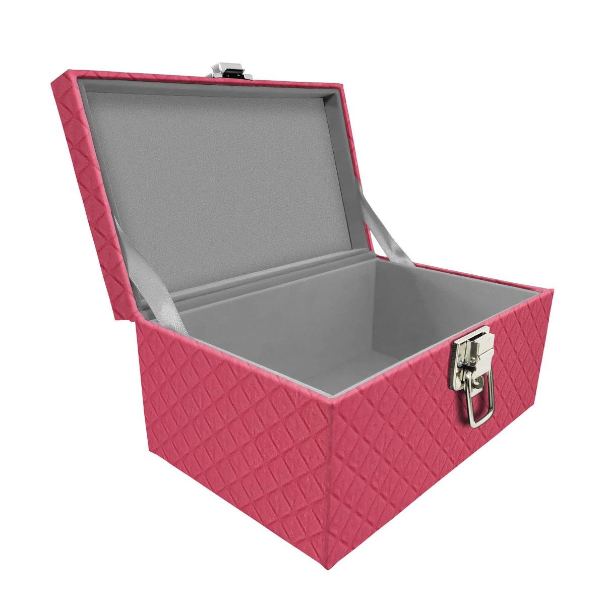 Maleta Tipo Baú Baby Vazio e Acolchoado Dijon Pink - Sob Encomenda
