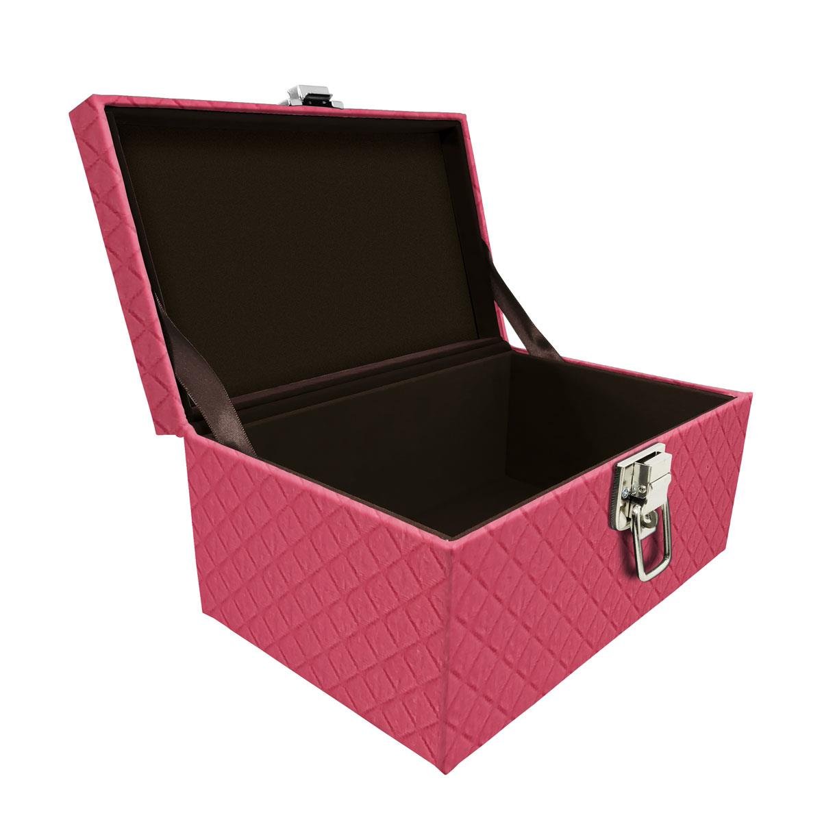 Maleta Tipo Baú Baby Vazio e Acolchoado Dijon Pink - Sob Encomenda