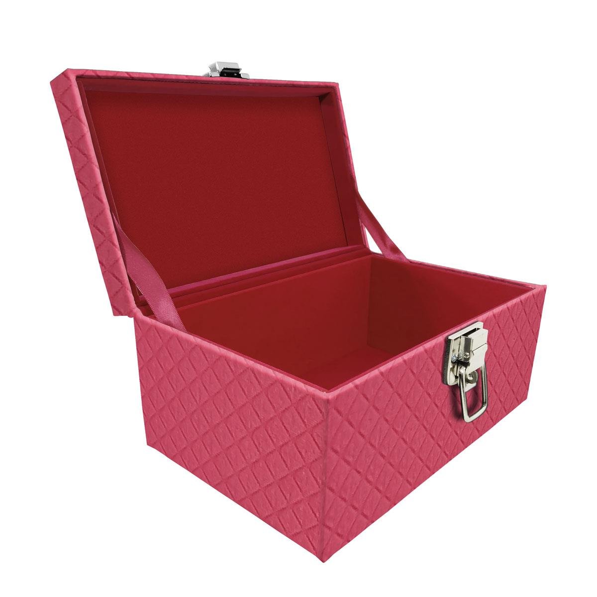 Maleta Tipo Baú Baby Vazio e Acolchoado Dijon Pink - Sob Encomenda