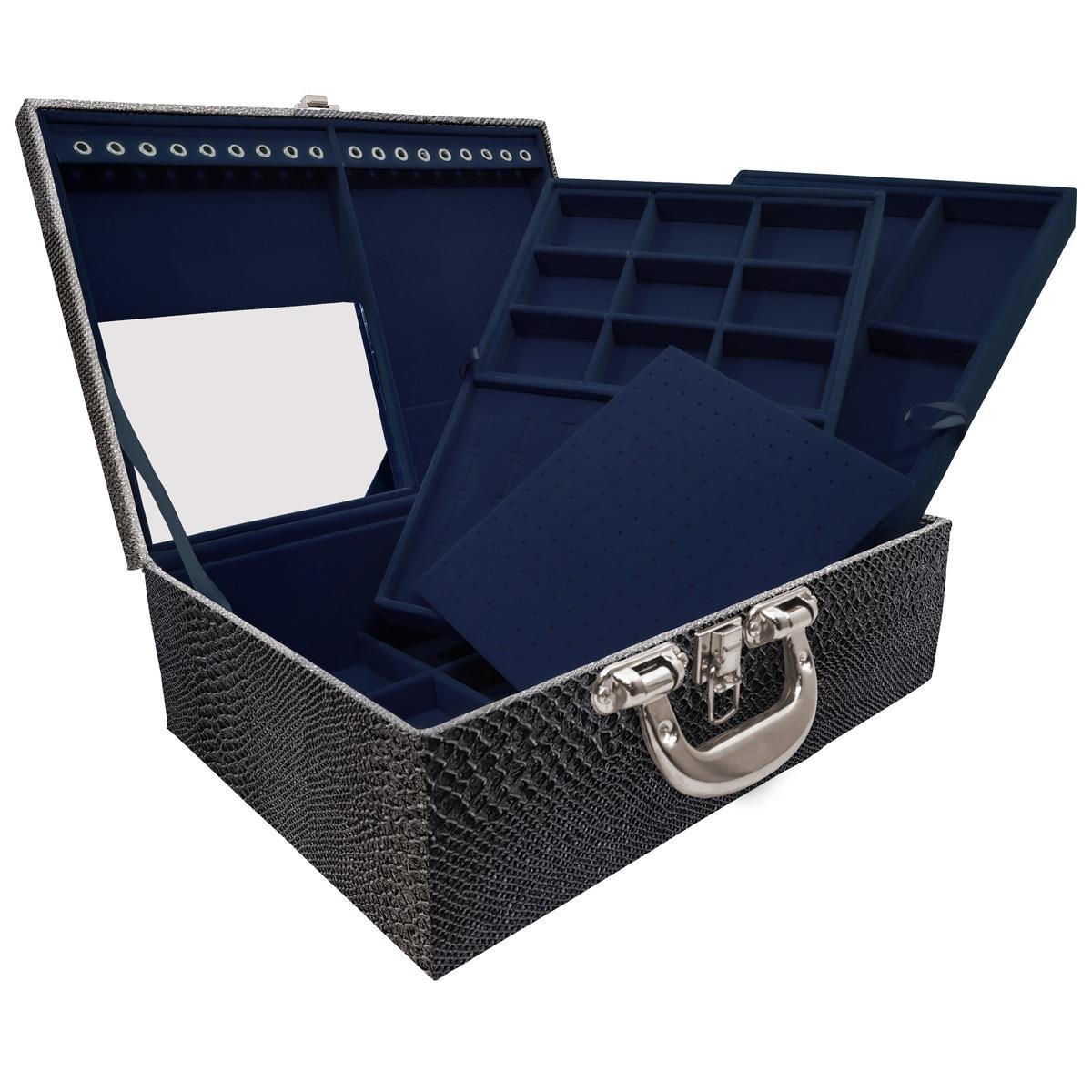 Maleta Tripla Grande Vibora Com Alça Cromada e Espelho