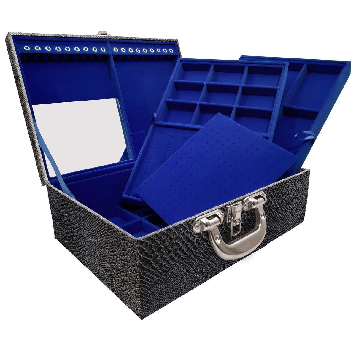 Maleta Tripla Grande Vibora Com Alça Cromada e Espelho