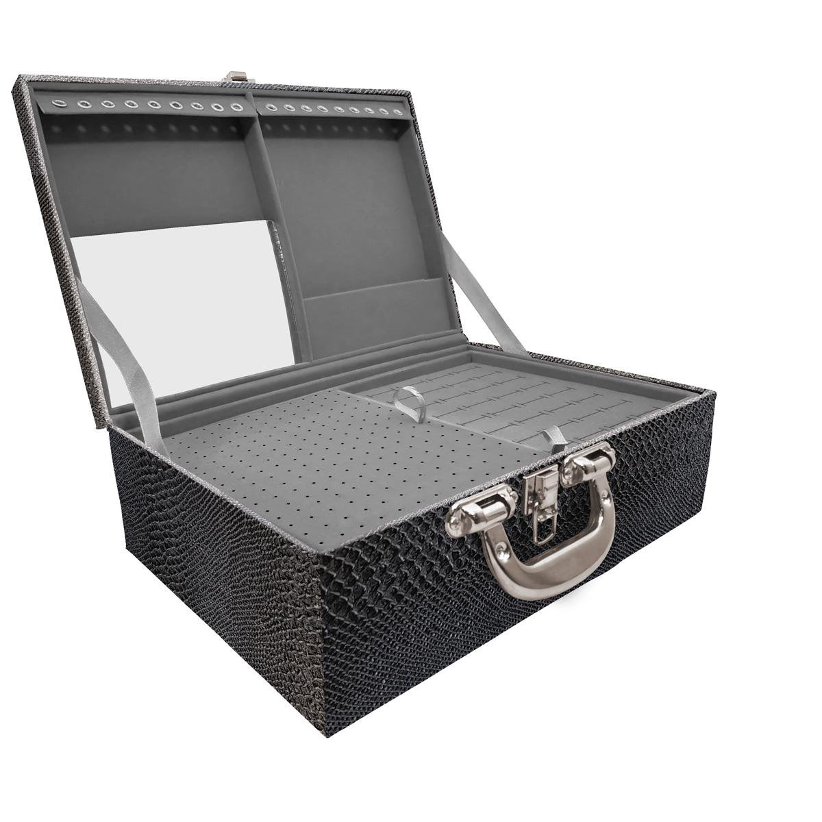 Maleta Tripla Grande Vibora Com Alça Cromada e Espelho