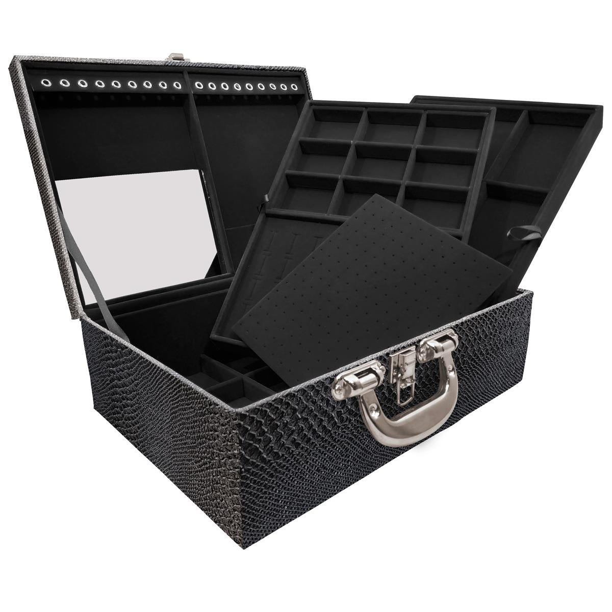 Maleta Tripla Grande Vibora Com Alça Cromada e Espelho