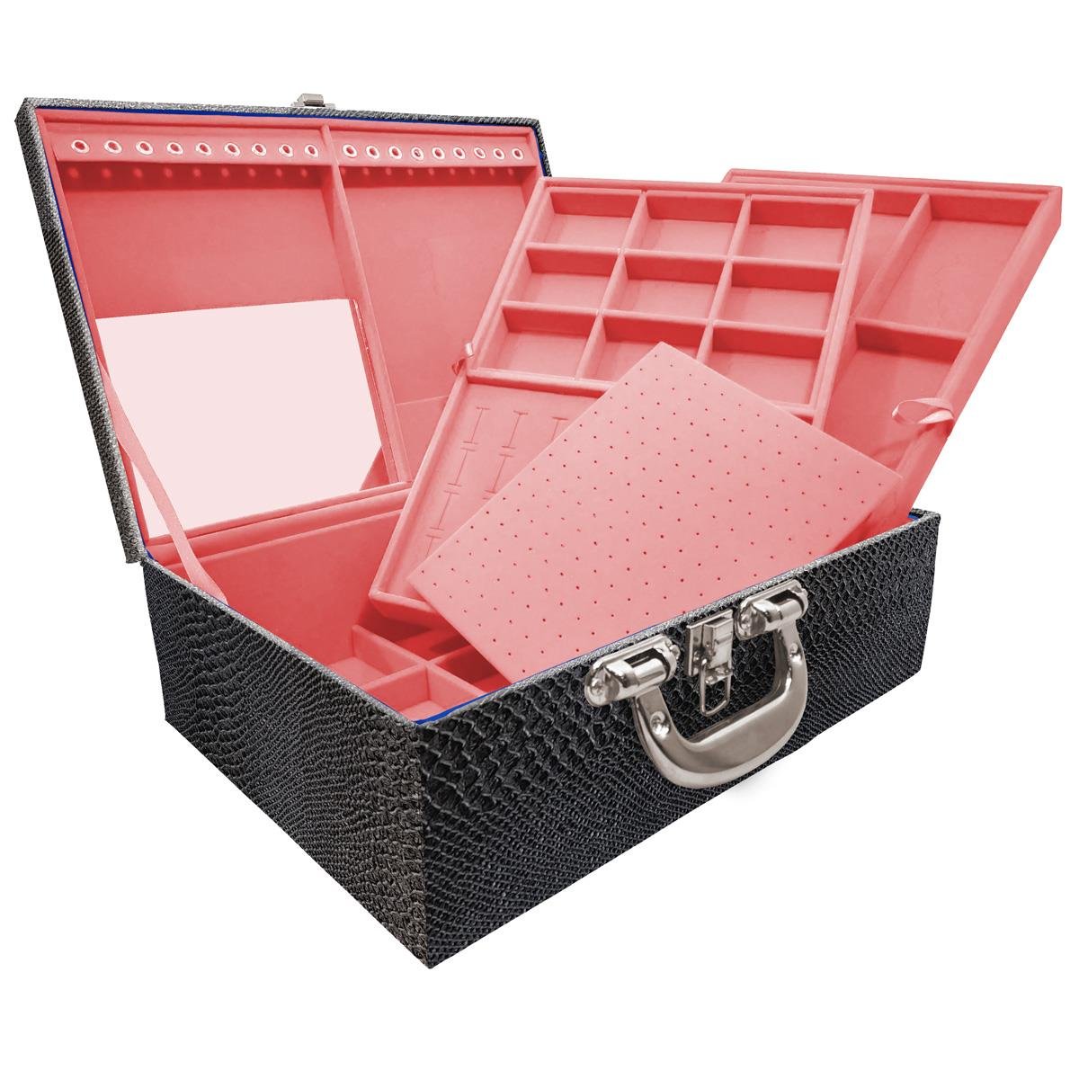 Maleta Tripla Grande Vibora Com Alça Cromada e Espelho