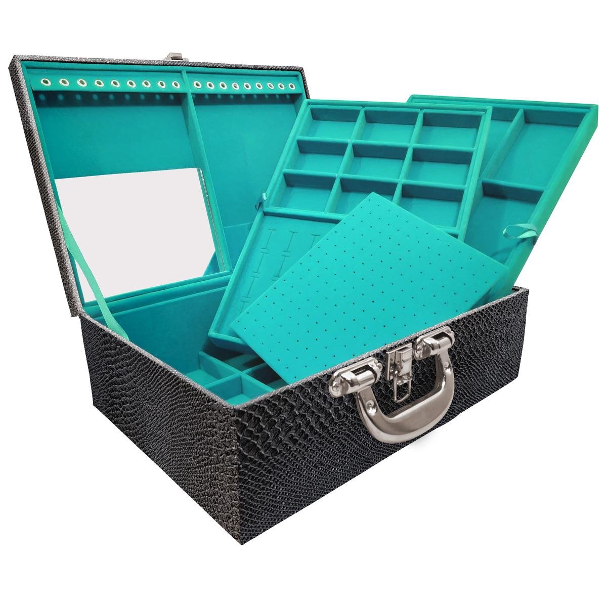 Maleta Tripla Grande Vibora Com Alça Cromada e Espelho