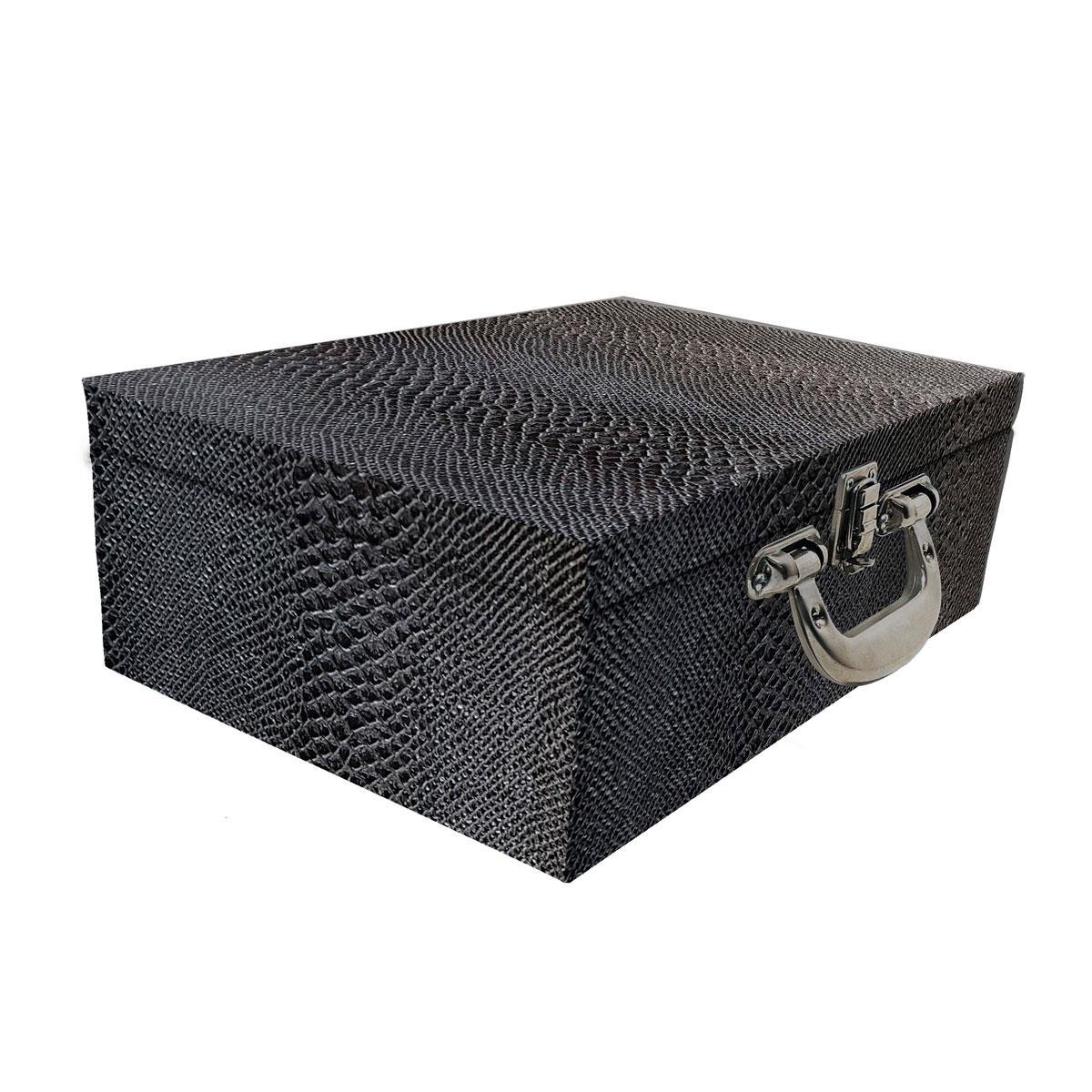 Maleta Tripla Grande Vibora Com Alça Cromada e Espelho