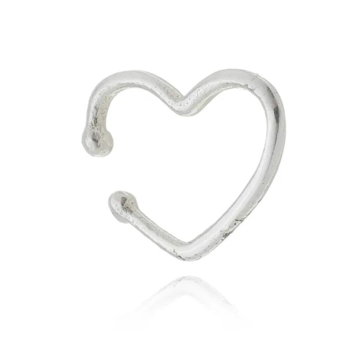 PIERCING DE PRATA 925 FAKE CORAÇÃO