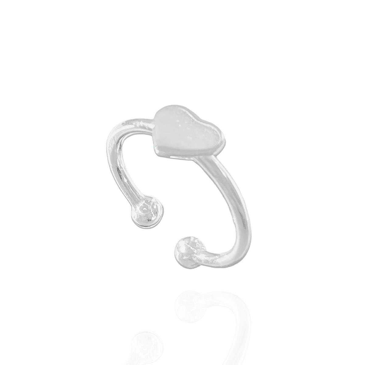 Piercing De Prata Fake Plaquinha Coração