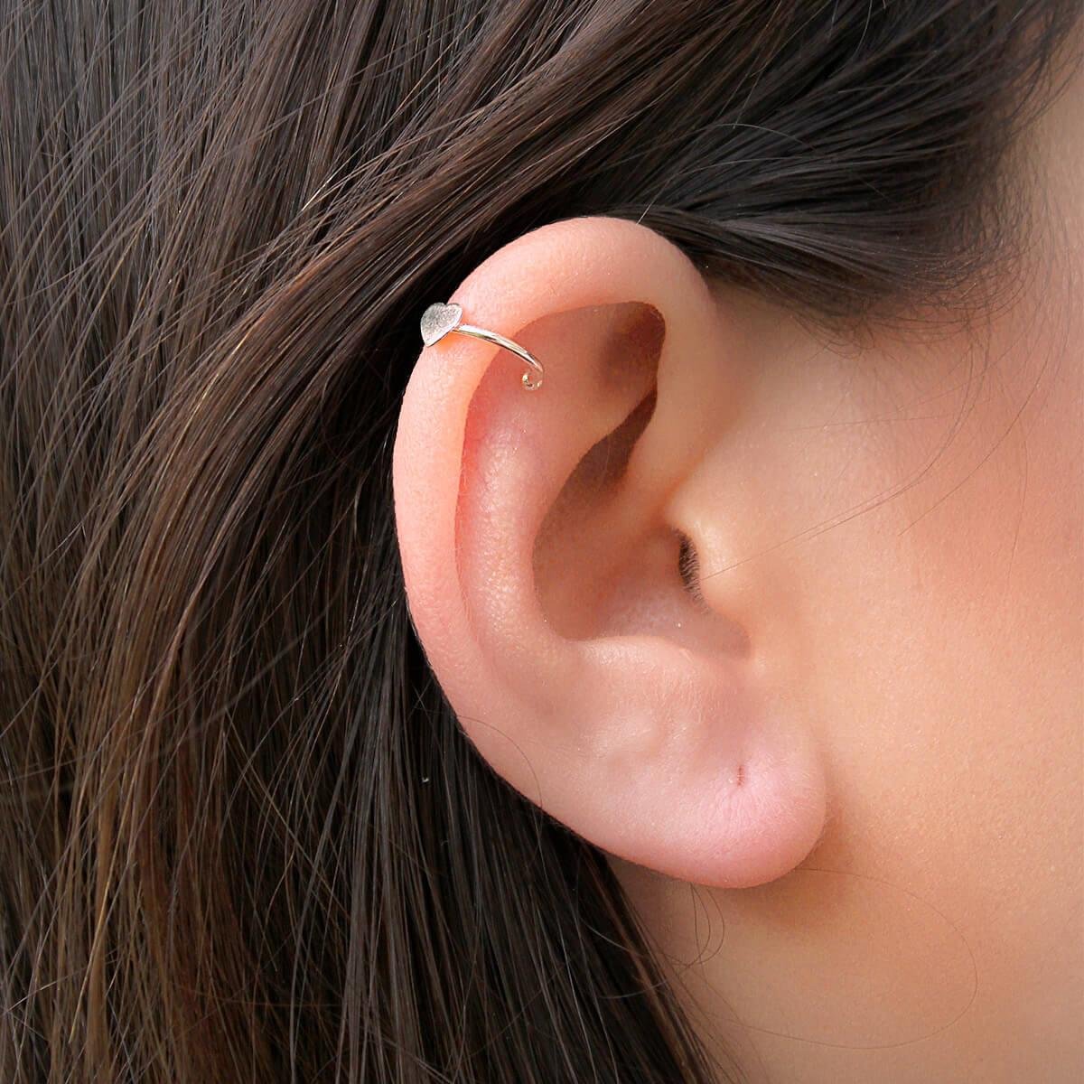 Piercing De Prata Fake Plaquinha Coração