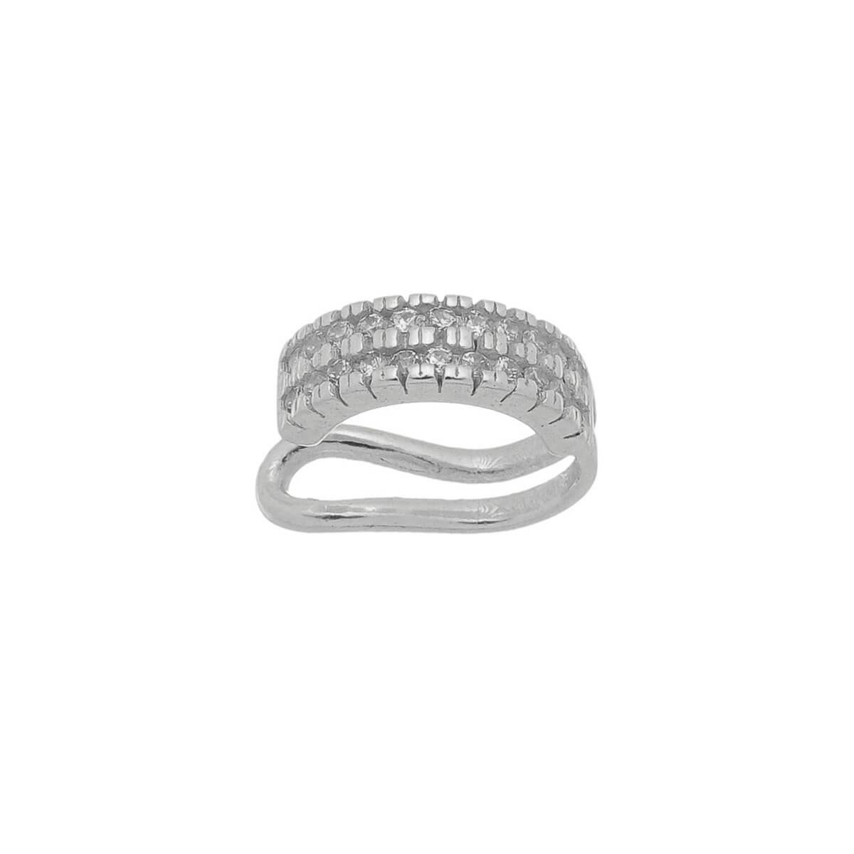 PIERCING FAKE DE PRATA 925 CRAVEJADO DE ZIRCÔNIAS